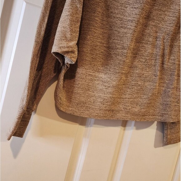Shein stretchy tan tie back long sleeve top M - Picture 3 of 4